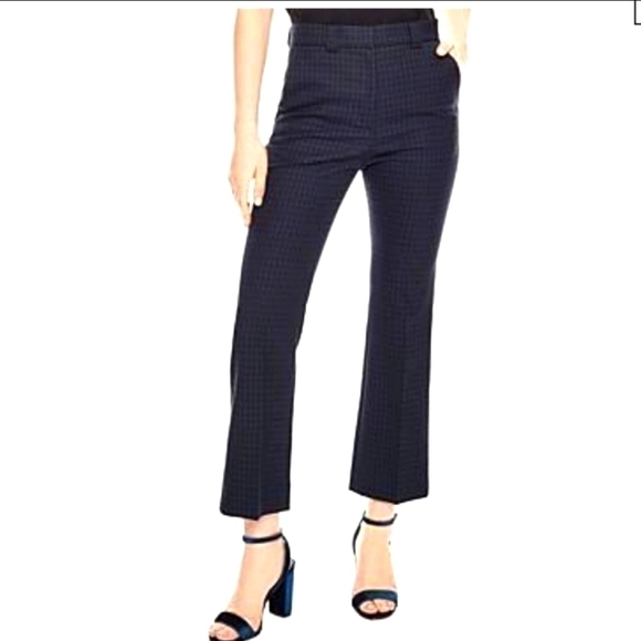 Sandro Paris Navy , Black and Green Plaid pants Timeless Quiet Luxury Academia - Picture 1 of 8